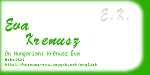 eva krenusz business card
