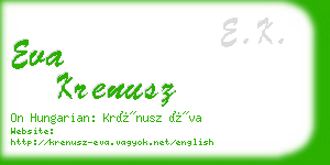 eva krenusz business card